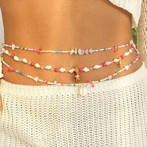 Colorful Beaded Waist Chain A1288
